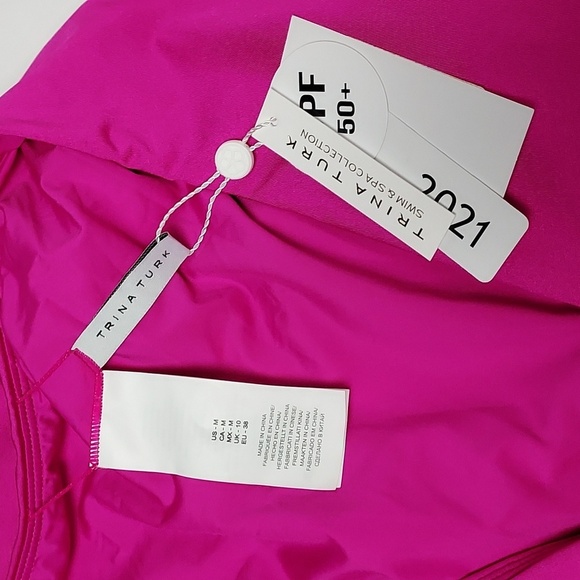 NEW Trina Turk Bijou Long sleeve Swimsuit in Orchid Size Medium - Picture 8 of 16